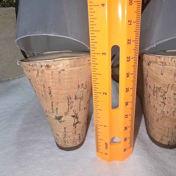 ANTONIO MELANI LEATHER ANKLE STRAP WEDGE SANDAL LEOPARD PRINT WOMENS SIZE 8.5 - Picture 6 of 9